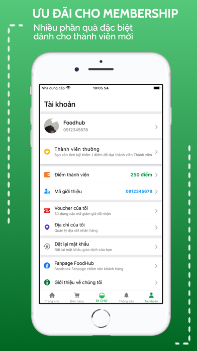 FoodHub Thực phẩm sạch tận nhà Screenshot