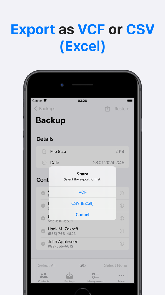 #4. Contacts Backup Transfer Share (iOS) 由: Optimize IT