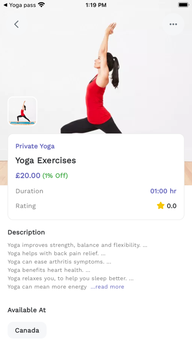 Yoga pass Provider Screenshot