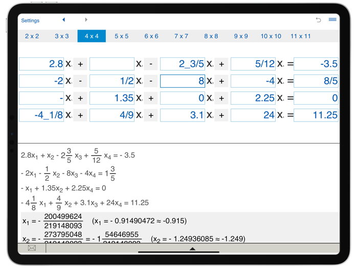 System NxN - system solver