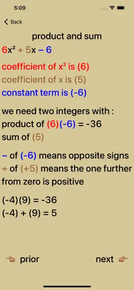 Game screenshot Quadratic Factoring hack