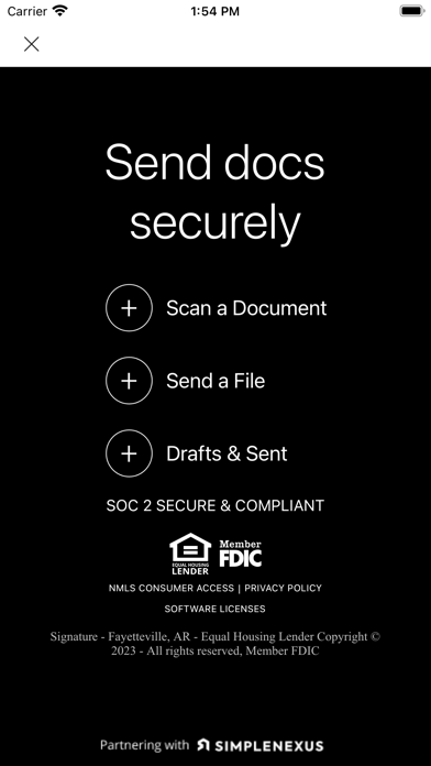 Signature Bank of AR Mortgage Screenshot