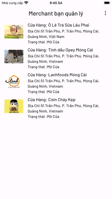 Móng Cái Shopping Merchant Screenshot