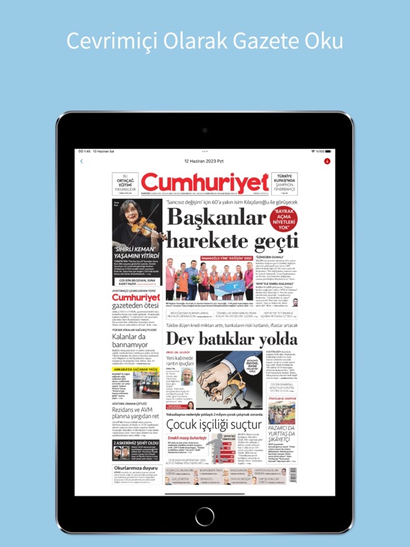Cumhuriyet-E-Gazete iPad screenshot 4 - News app