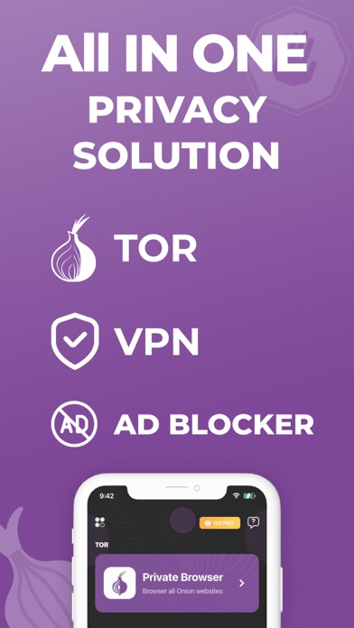 TOR Browser + VPN + Ad Blocker Screenshot