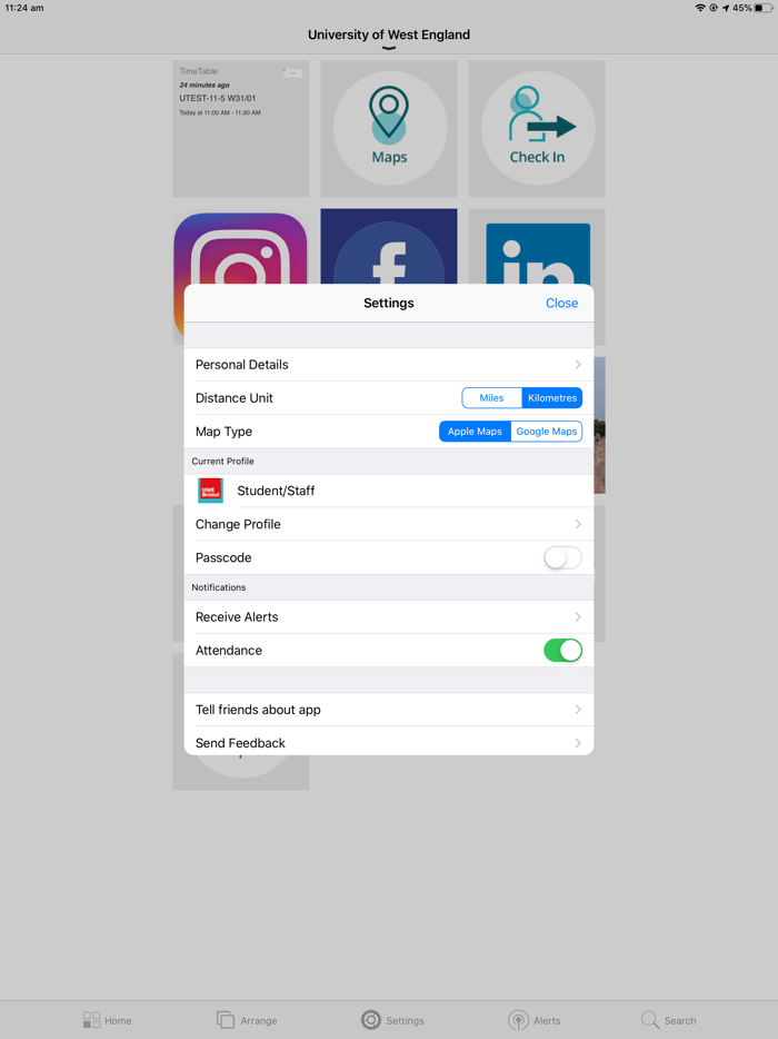 UWE Bristol MyAttendance