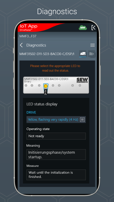 SEW DriveRadar IoT App Screenshot