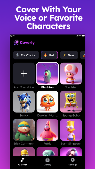 Coverly: AI Song Cover & Music Screenshot