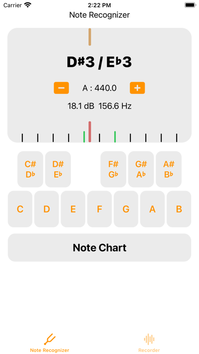 Note Recognizer - A 440 Hz Screenshot