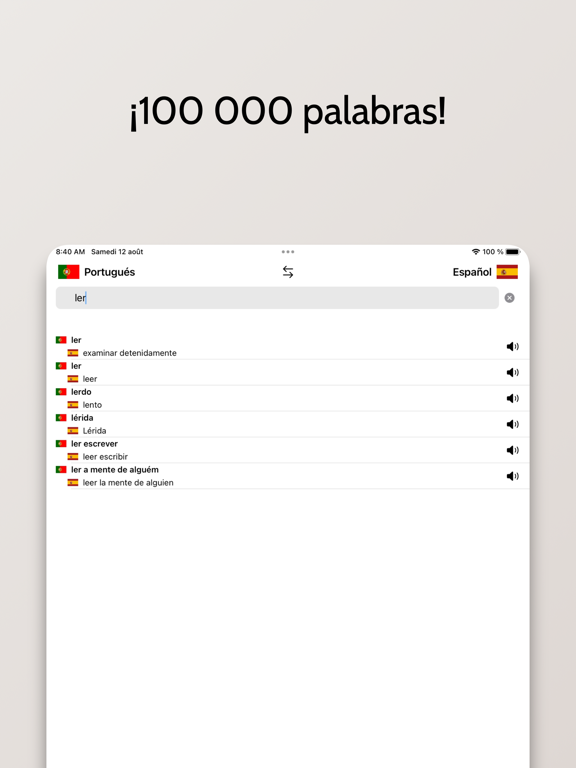 Diccionario Portugués-Español iPad screenshot 3 - Reference app