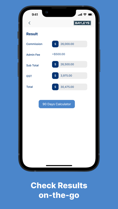 Bayleys-Commission Calculator Screenshot