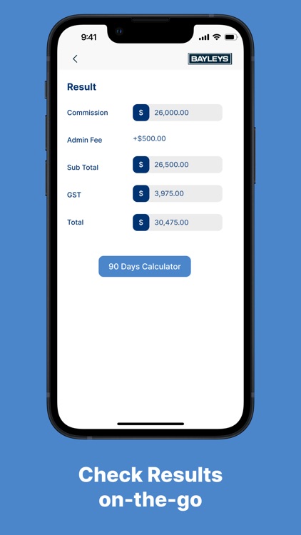Bayleys-Commission Calculator