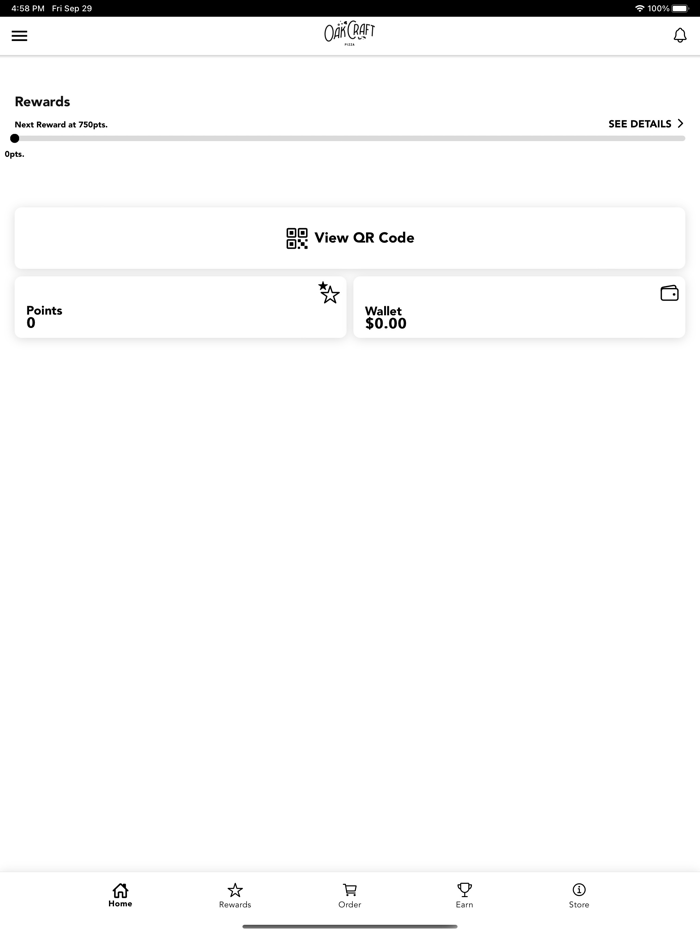 OakCraft Pizza Rewards