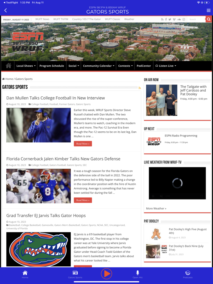 ESPN 98.1FM and 850AM WRUF