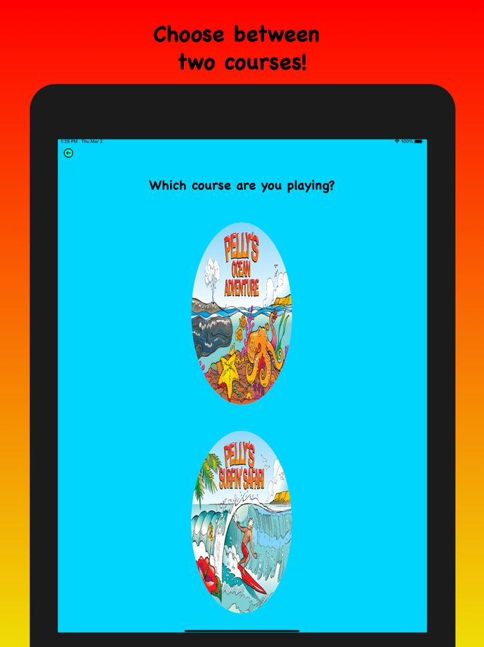 Pellys Mini Golf Scorecard