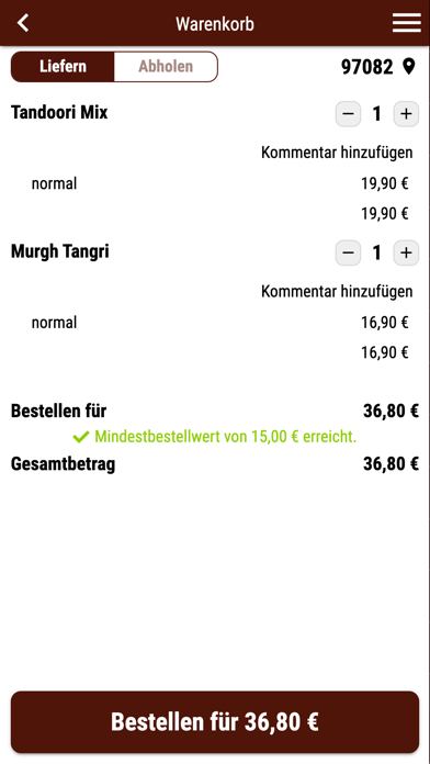 Guru - Indische Spezialitäten Screenshot