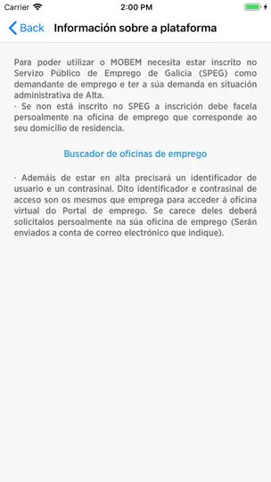 Captura de pantalla de MOBEM en iPhone 2