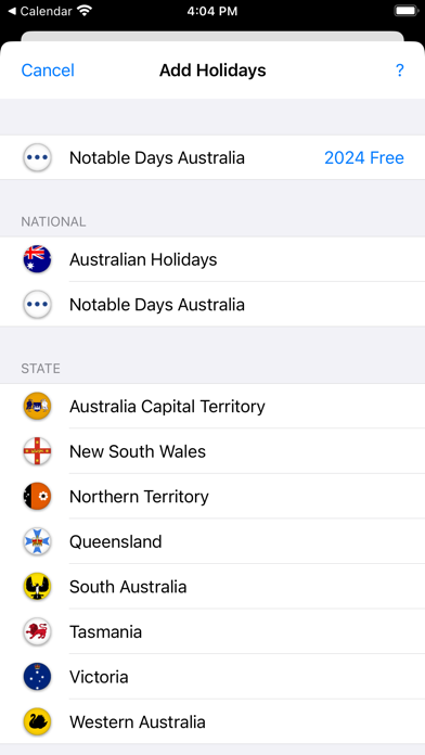 Australian Holidays 2024-2025 Screenshot