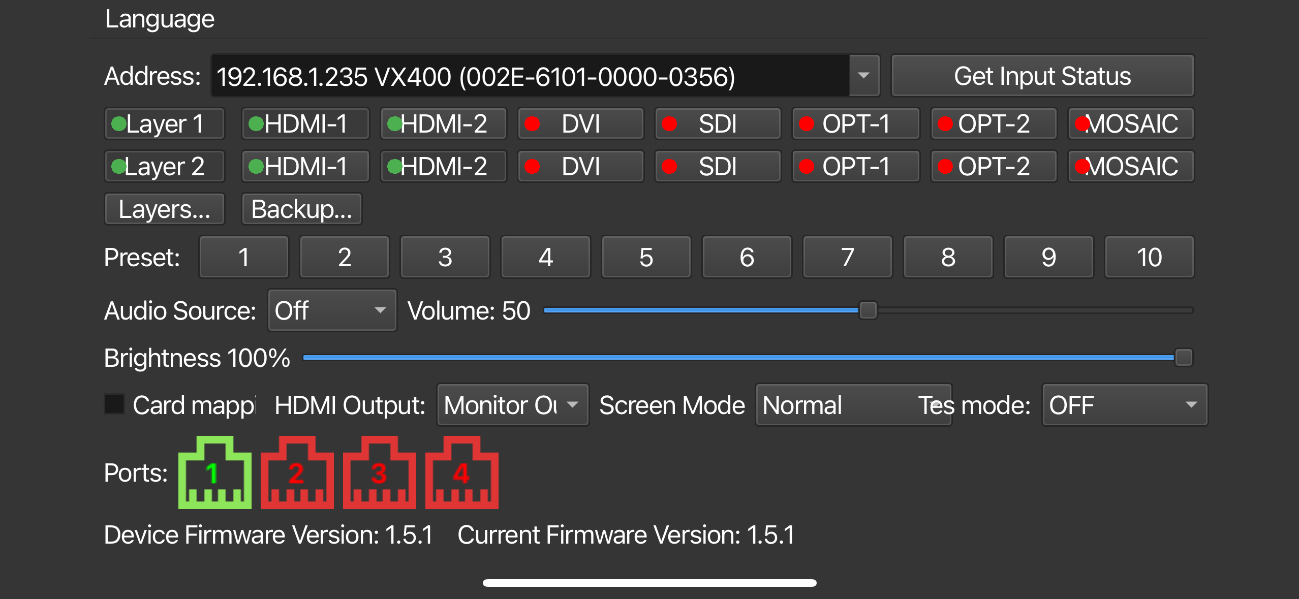 NovaStar VXDeviceInfo