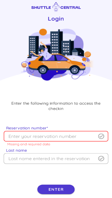 Shuttle Central App Screenshot