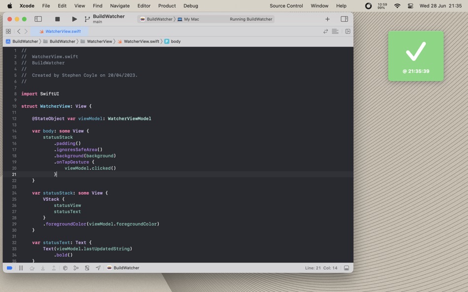#1. BuildWatcher (macOS) Podle: Stephen Coyle
