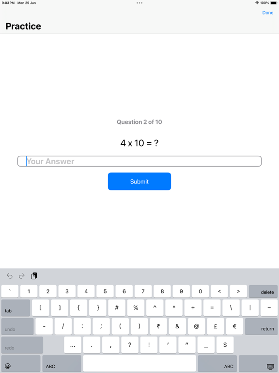 Multiplication Table Generator iPad screenshot