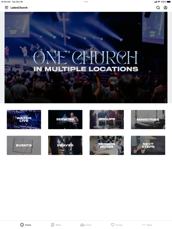 Lakes Church App iPad screenshot 1 - Lifestyle app