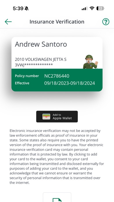 The General Auto Insurance App Screenshot