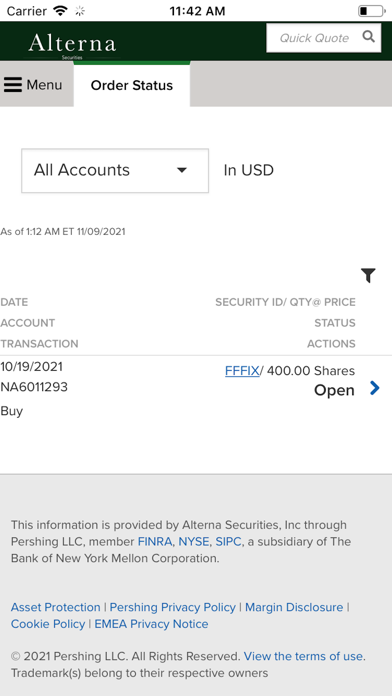 Alterna Securities Screenshot