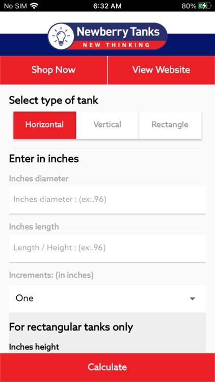 Newberry Tanks Tank Calculator