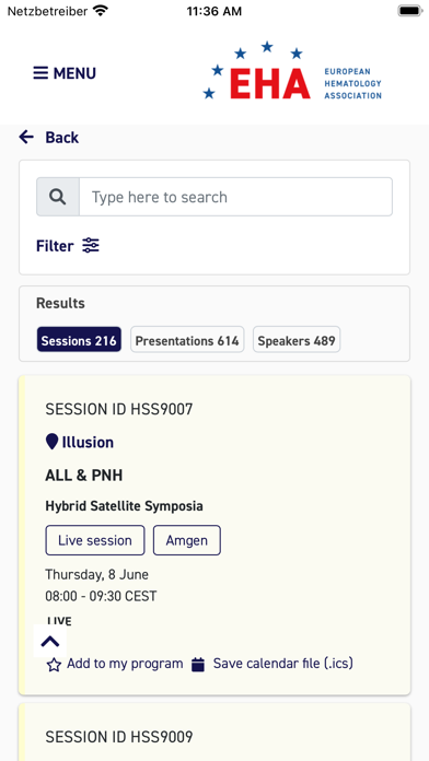 EHA2023 Screenshot