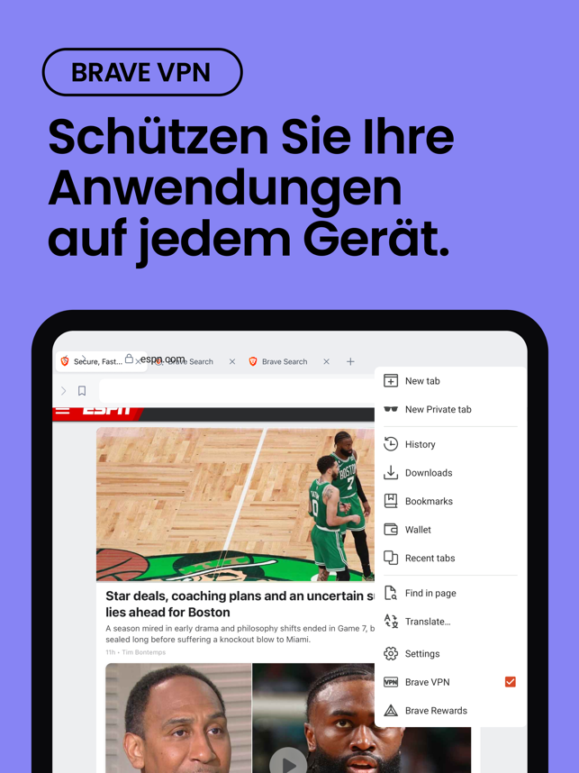 ‎Brave Privat Web Browser, VPN Screenshot