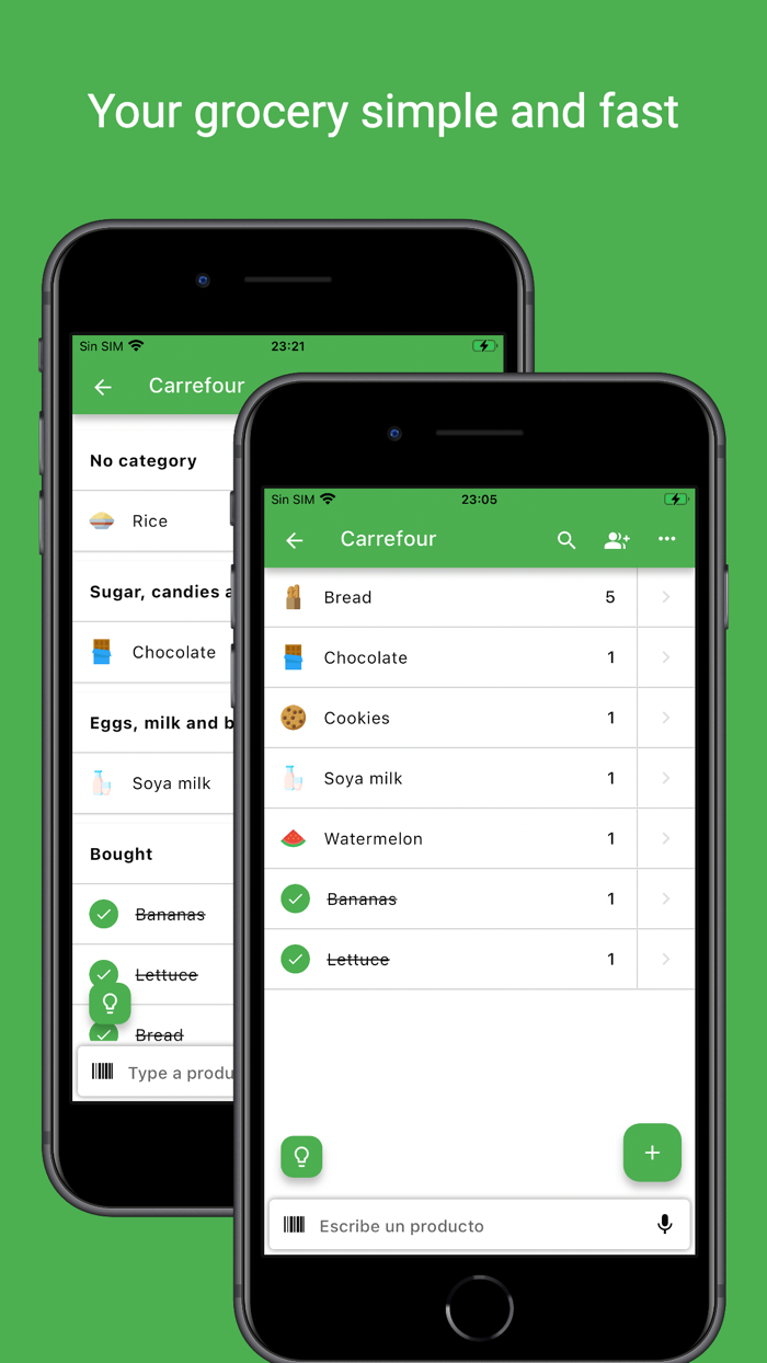 Grocery shared list and pantry
