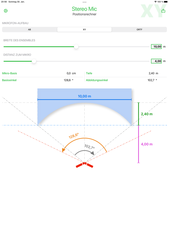 Screenshot #4 pour Stereo Mic Positionsrechner