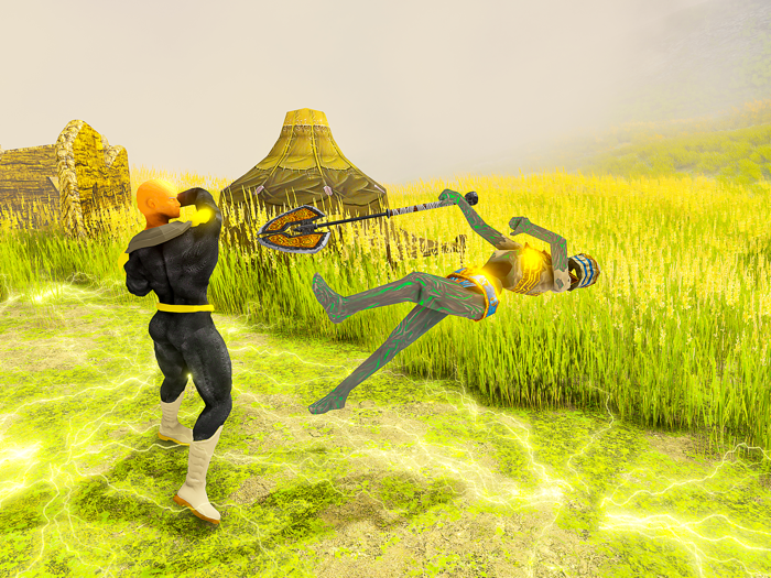 Flying Lightning Superhero