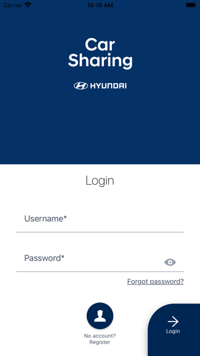 Hyundai Carsharing Screenshot