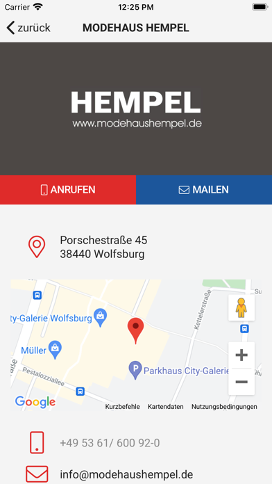 Modehaus Hempel Screenshot