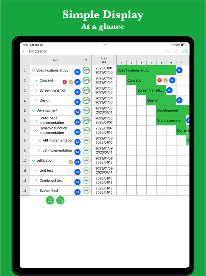 iGanttChart Gantt Chart App