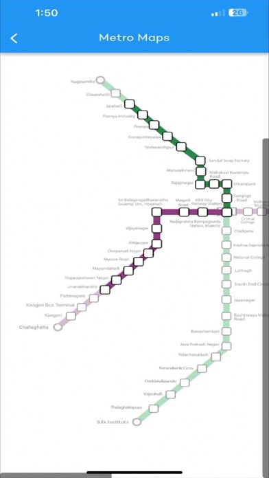Bengaluru Metro Route Map Fareのおすすめ画像3