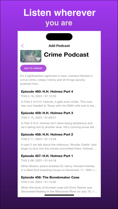 Morbid: True Crime Podcast App Screenshot