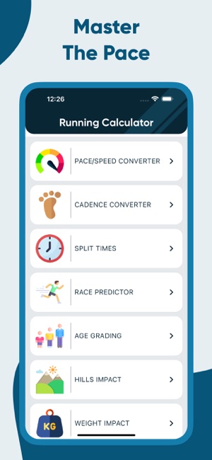Running calculator Pace, Race su App Store