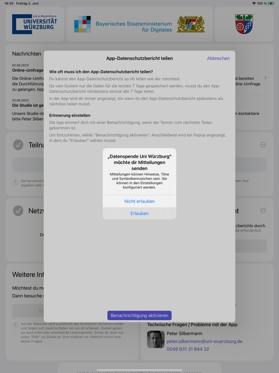 Datenspende Uni Würzburg screenshot-3