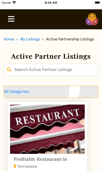 Business Partnership Portal Screenshot