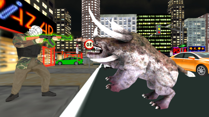 Monster Angry Bull City Attack