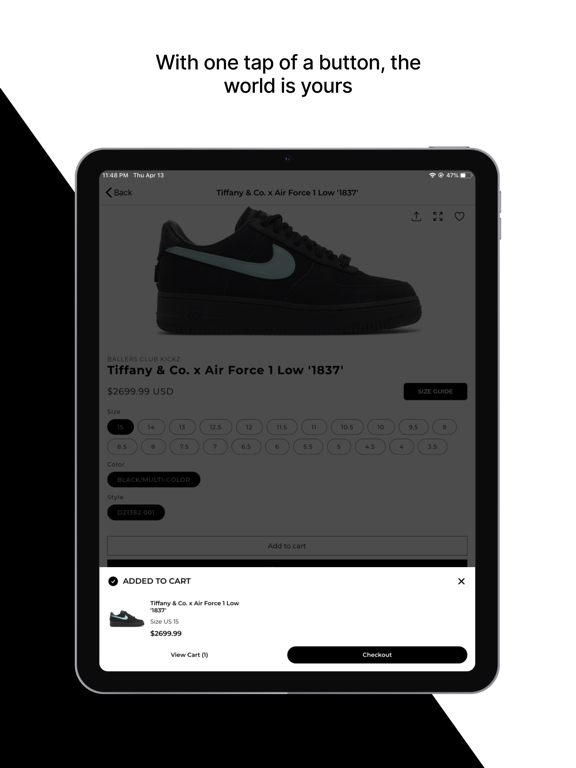 Ballers Club Kickz iPad screenshot 3 - Shopping app