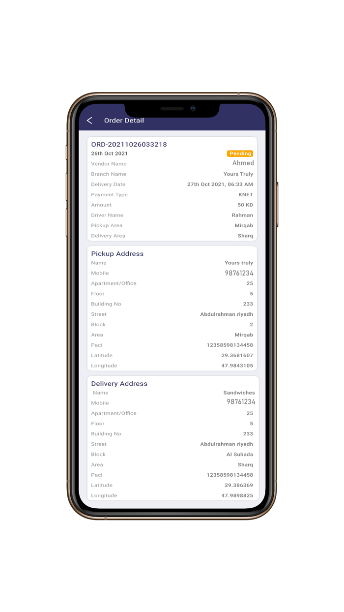 Tarish - Delivery Service