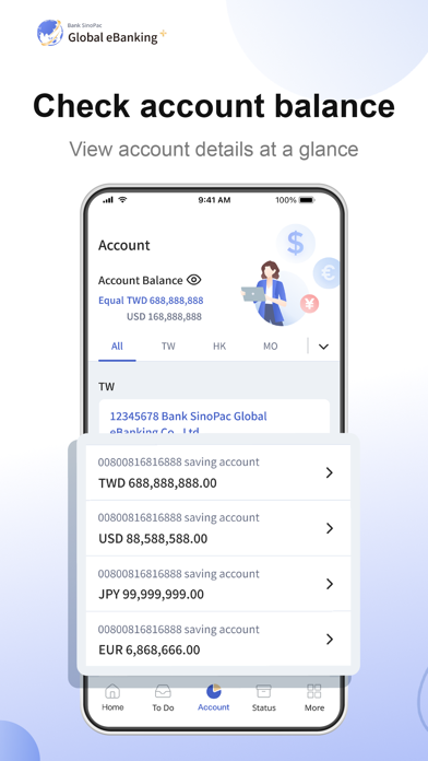 Bank Sinopac Global eBanking+ Screenshot