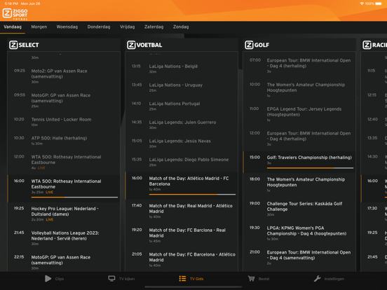 Ziggo Sport Totaal iPad app afbeelding 4