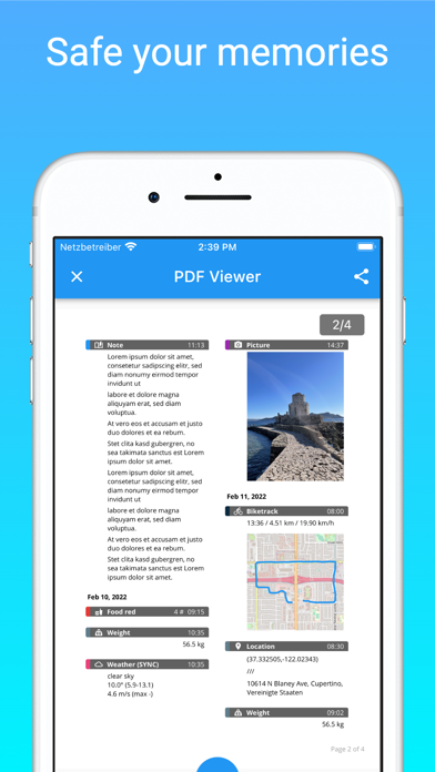 Nuggets - Structured diary Screenshot