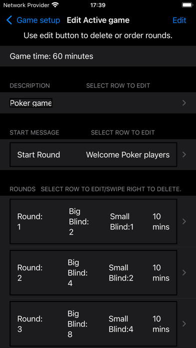 Poker Blinds Tracker and Timer Screenshot